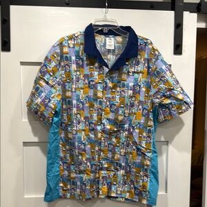 Colorful Men's  Disney Shirt with Blue Accents